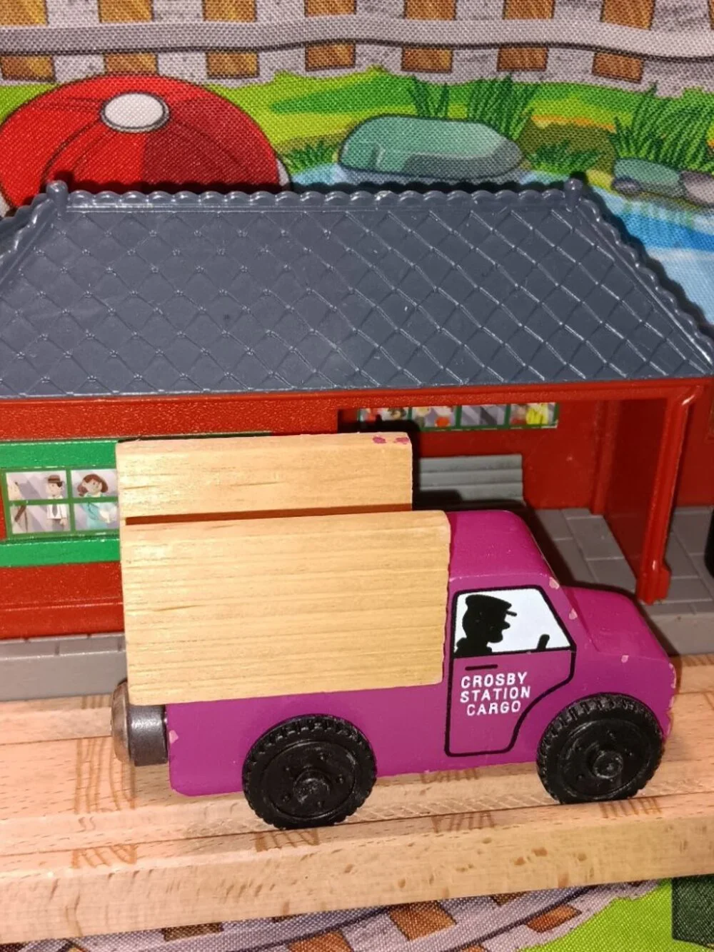 Brio Wooden Railway Train Track Crosby Station Cargo Truck